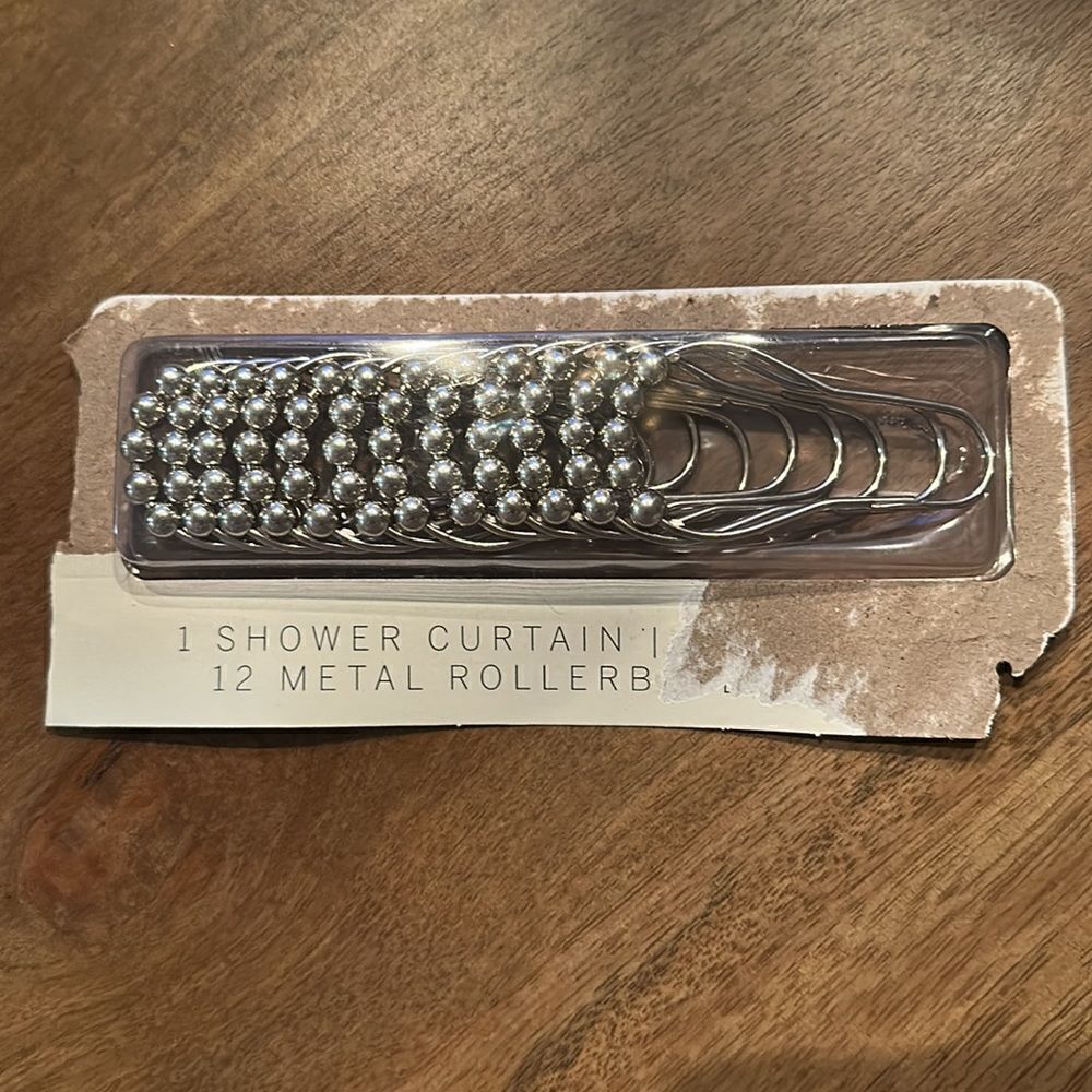 12 Shower Curtain Holders with Metal Balls!
